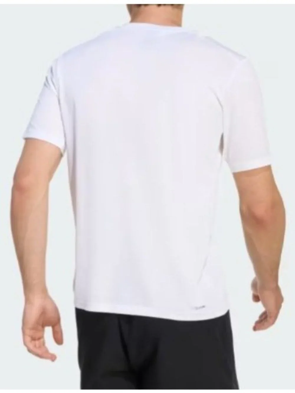 NWT Adidas Men's L White Logo T-Shirt Cotton Blend Short Sleeve